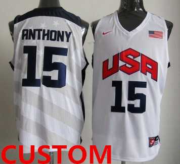 Men & Youth Customized 2012 Olympics Team USA Revolution 30 Swingman White Jersey